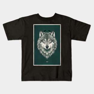 Strength and Intelligence in Wolf's Eyes Kids T-Shirt